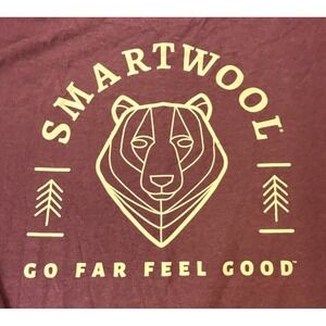 Smartwool Bear Stare Graphic Long Sleeve Tee‎ Maroon Mens 2XL 02598-L83